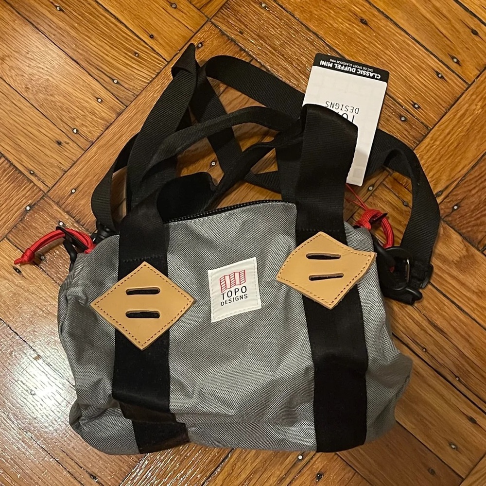 Topo Designs Gray and Black cross body bag